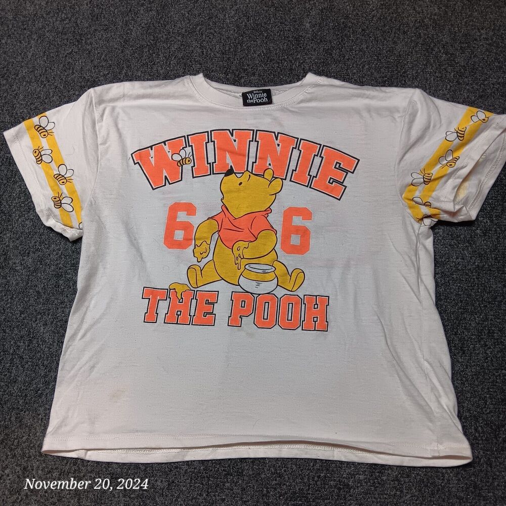 Vintage Disney Winnie The Pooh T Shirt Women XS White Graphic Print T